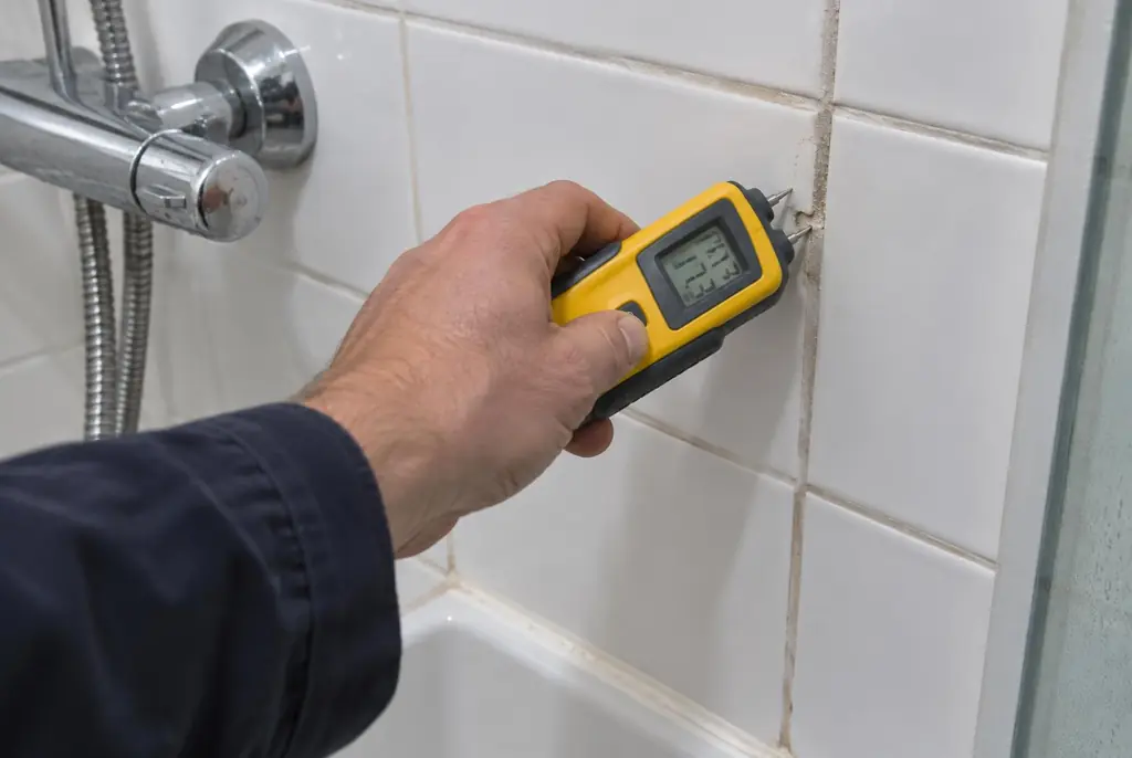 Lekdetectie Haarlem – vochtmeter op badkamertegels bij de douche